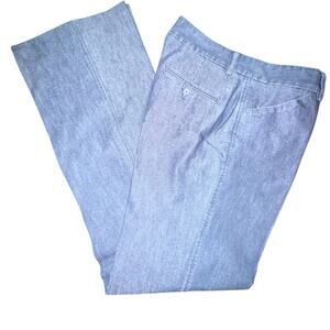 UEC EXPRESS EDITOR STRETCH DRESSY DENIM MID RISE WIDE LEG NAVY BLUE SZ 6L